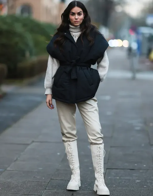 The Belted Puffer and Tall Boots